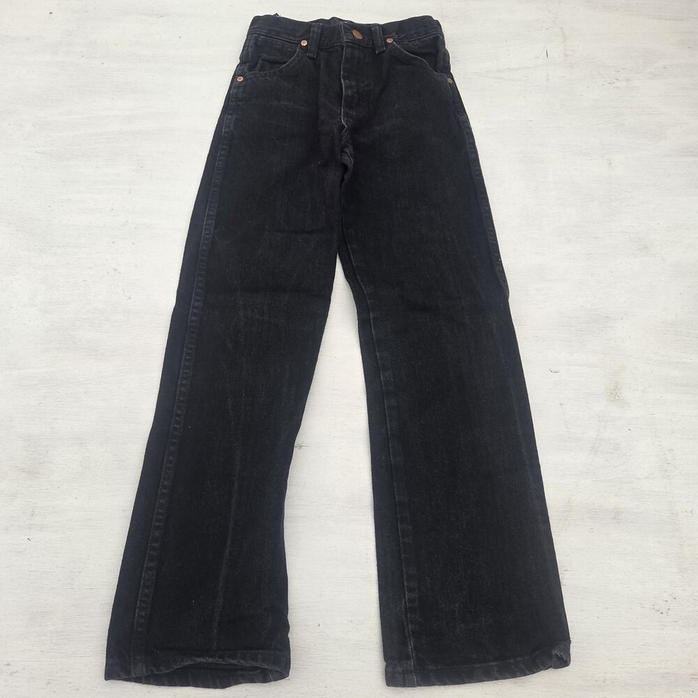 Wrangler Jeans Boys 10 Slim Cowboy Cut Black Adjustable Waist Western Rodeo